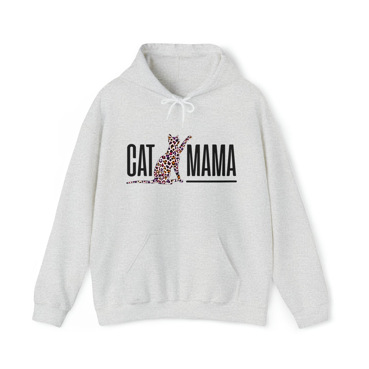 Cat Mama Leopard Print Mother's Day Shirt | Unisex Hooded Sweatshirt