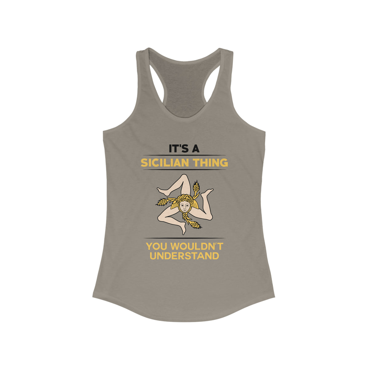Sicily Italy Coat of Arms Shirts | Sicilian World Travel Gift | Women's Ideal Racerback Tank Top