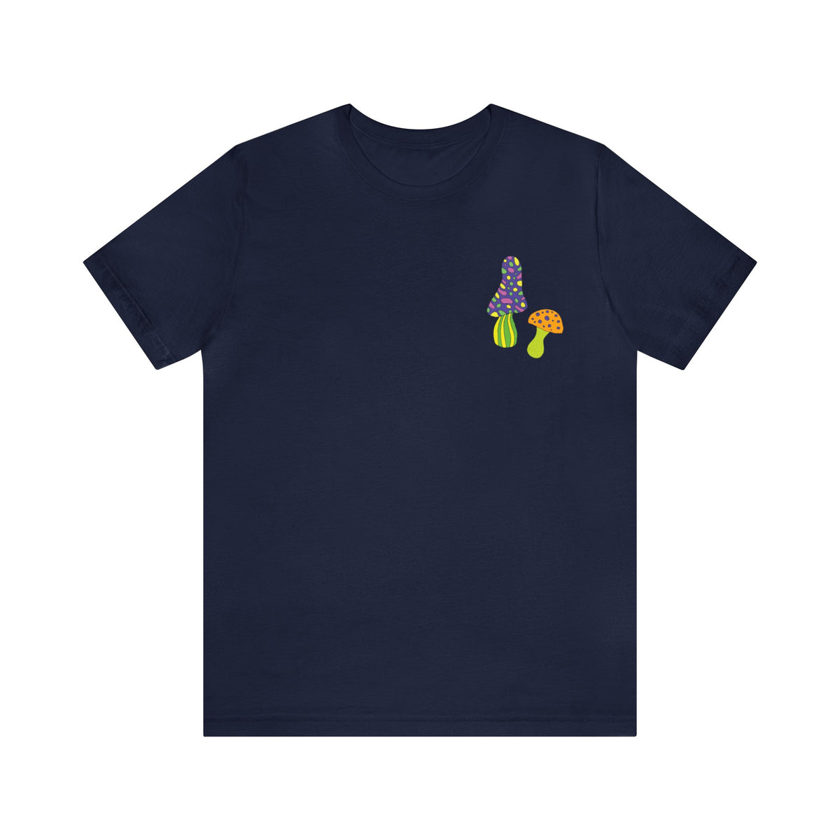 Magic Mushroom Neon Fantasy Pocket Tee Shirt | Mushroom Gift | Unisex Jersey T-shirt