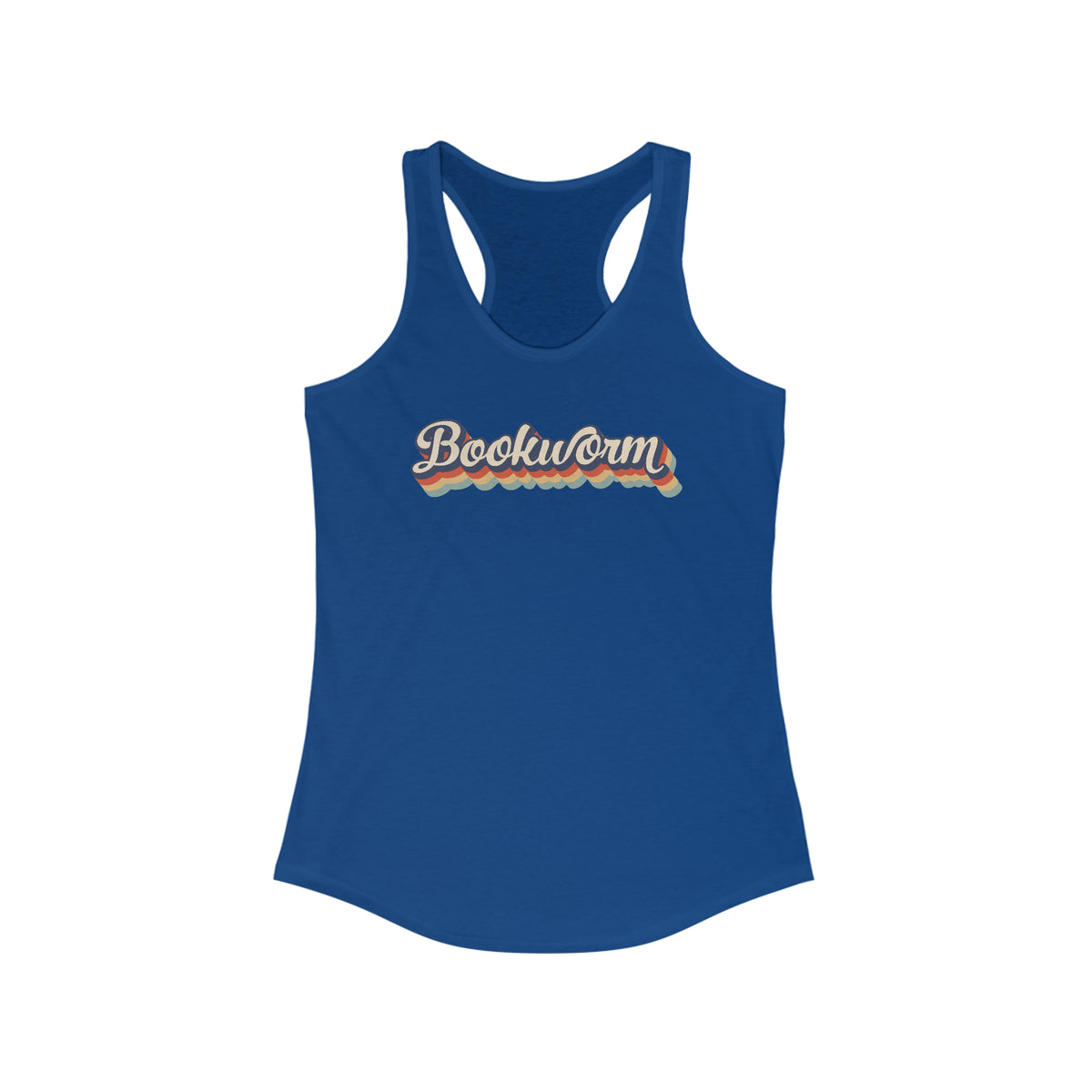 Retro Bookworm Book Lover Shirt | Bookish Gift | Women's Slim-fit Ideal Racerback Tank Top