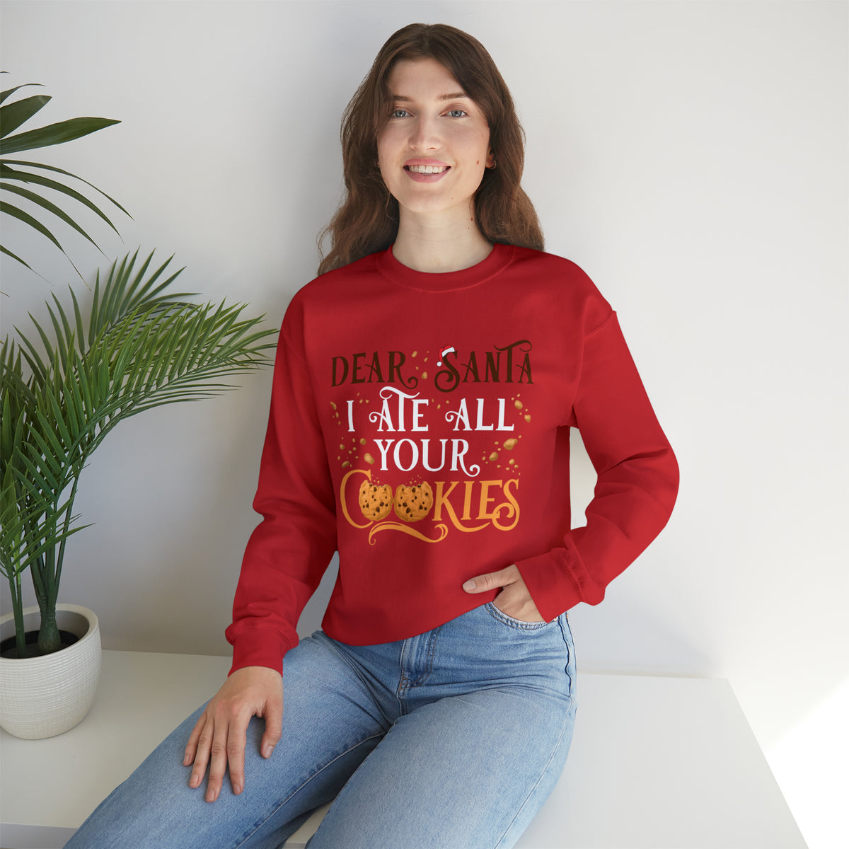 Santa Letter Tee | Cookies For Santa Shirt | Dear Santa Christmas Cookies Shirt | Unisex Crewneck Sweatshirt