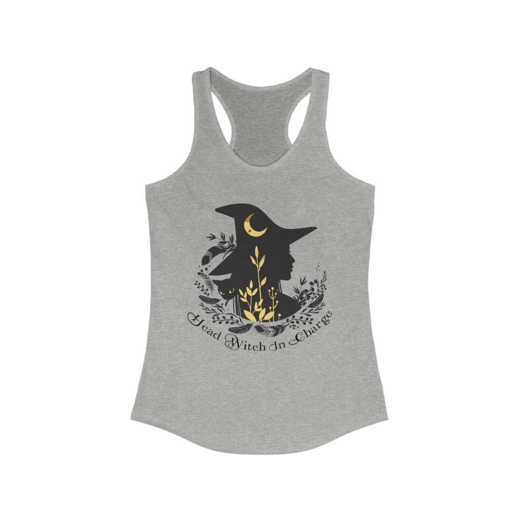 Head Witch In Charge Halloween Witch Shirt | Halloween Gift | Women's Slim-fit Racerback Tank Top