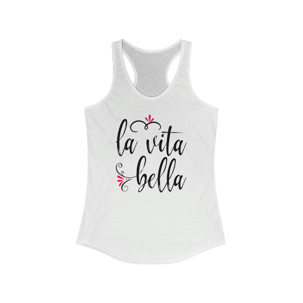 The Bella Vita Good Life World Travel Lover T-shirt | Italy Travel Gift | Women's Slim-fit Racerback Tank Top