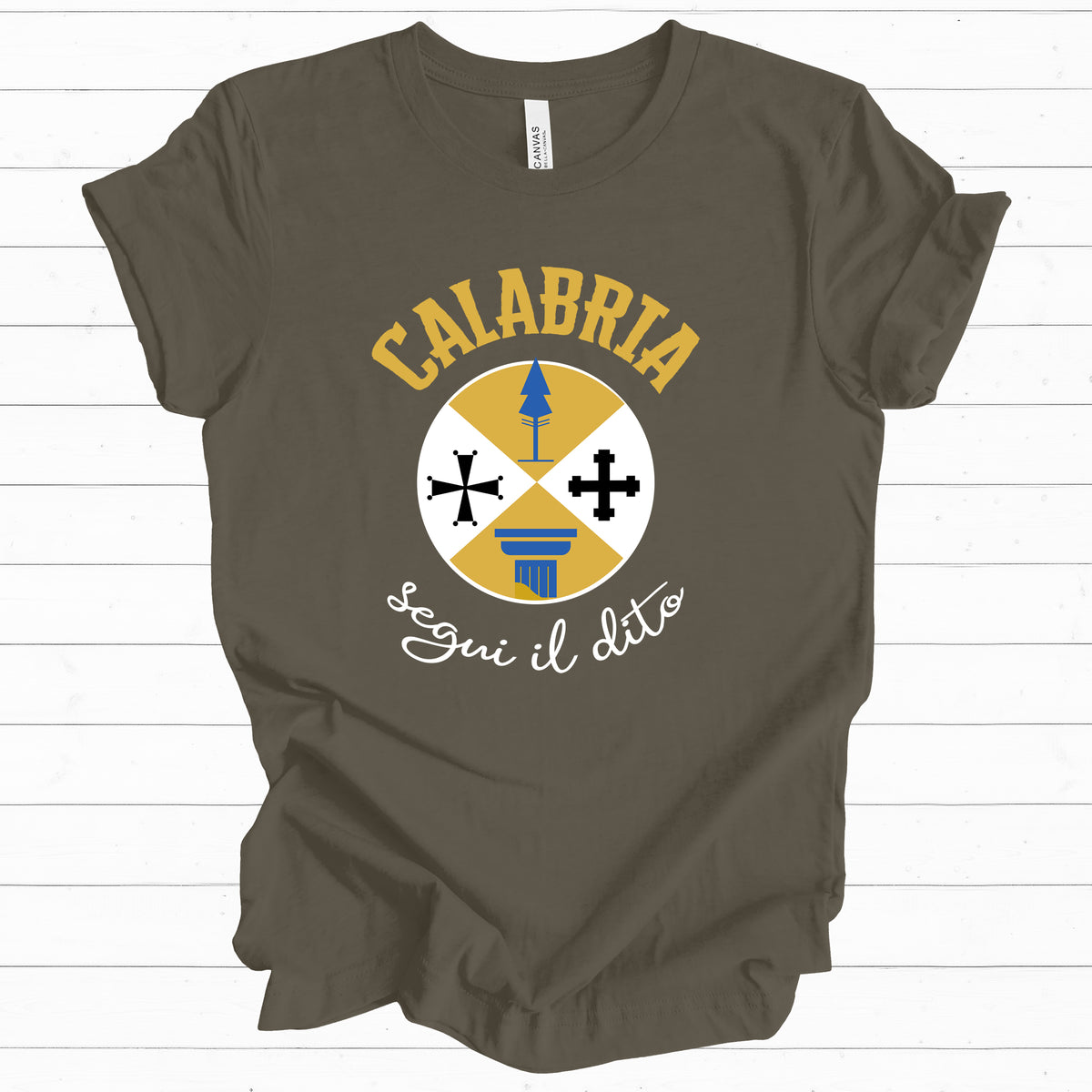 Calabria Italy Coat of Arms Travel Shirt | Italian World Travel Gift | Unisex Jersey T-shirt
