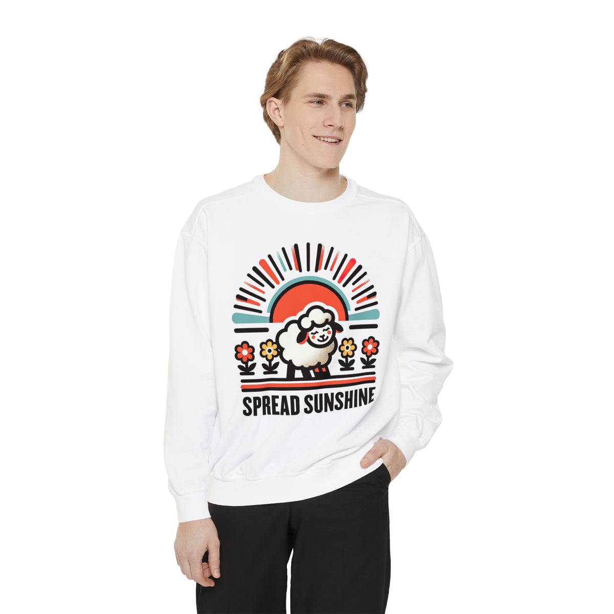 Spread Sunshine Cute Sheep Shirt | California Sunshine shirt | Nature Lover Gift | Unisex Garment-Dyed Sweatshirt