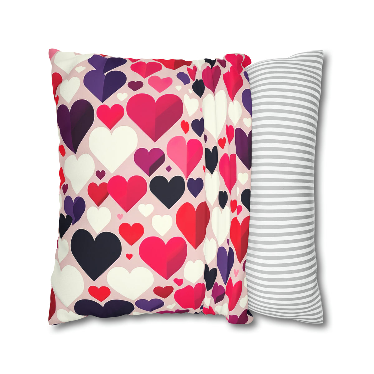 Cute Valentine Throw Pillow Case | Valentine Hearts Pillow Home Decor | Valentine Gift for Her | Faux Suede Decorative Throw Pillow Case