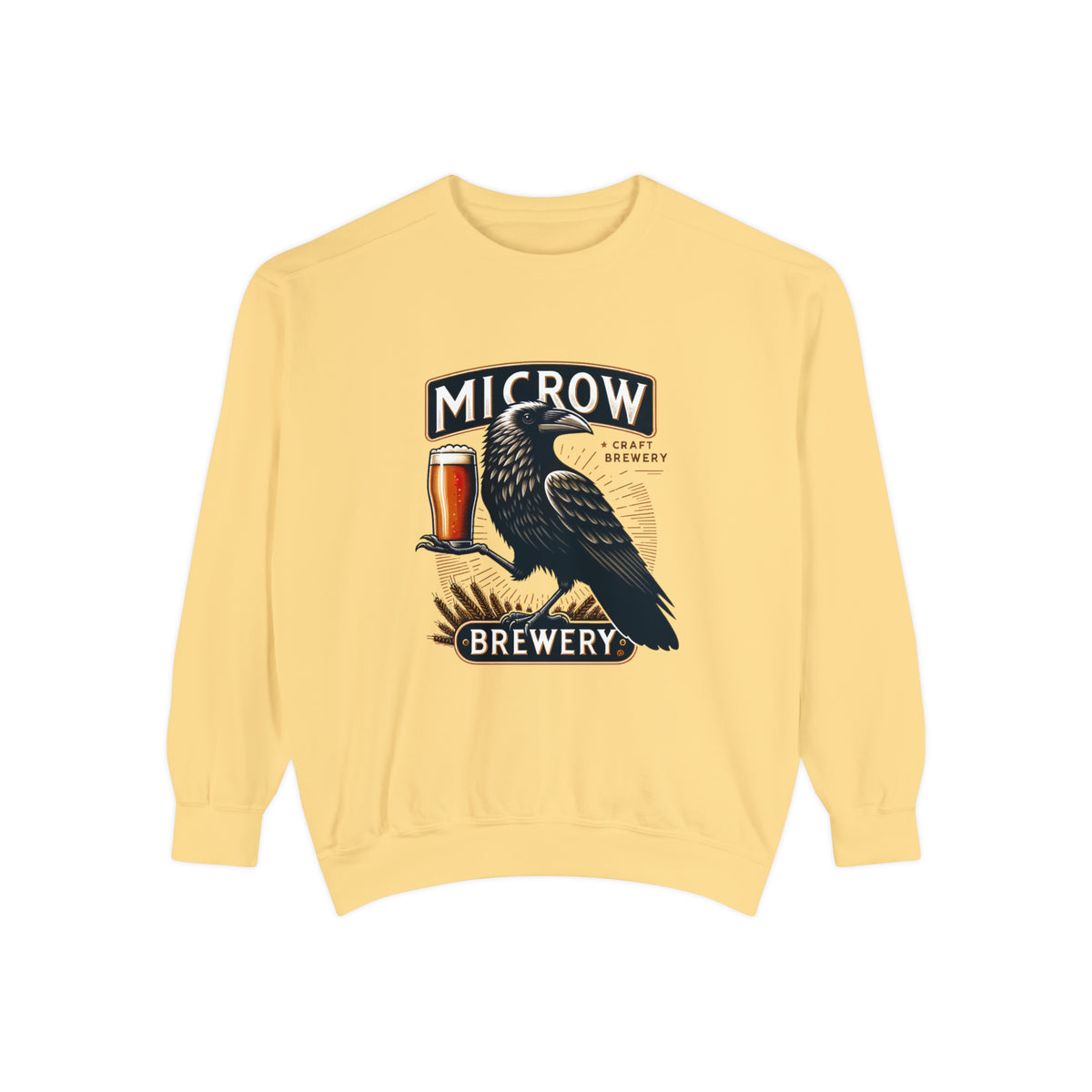 Funny Beer Sweatshirt | Retro Crow Shirt | Bird Lover Gift | Microbrewery Craft Beer Shirt | Comfort Colors Unisex Garment-Dyed Sweatshirt
