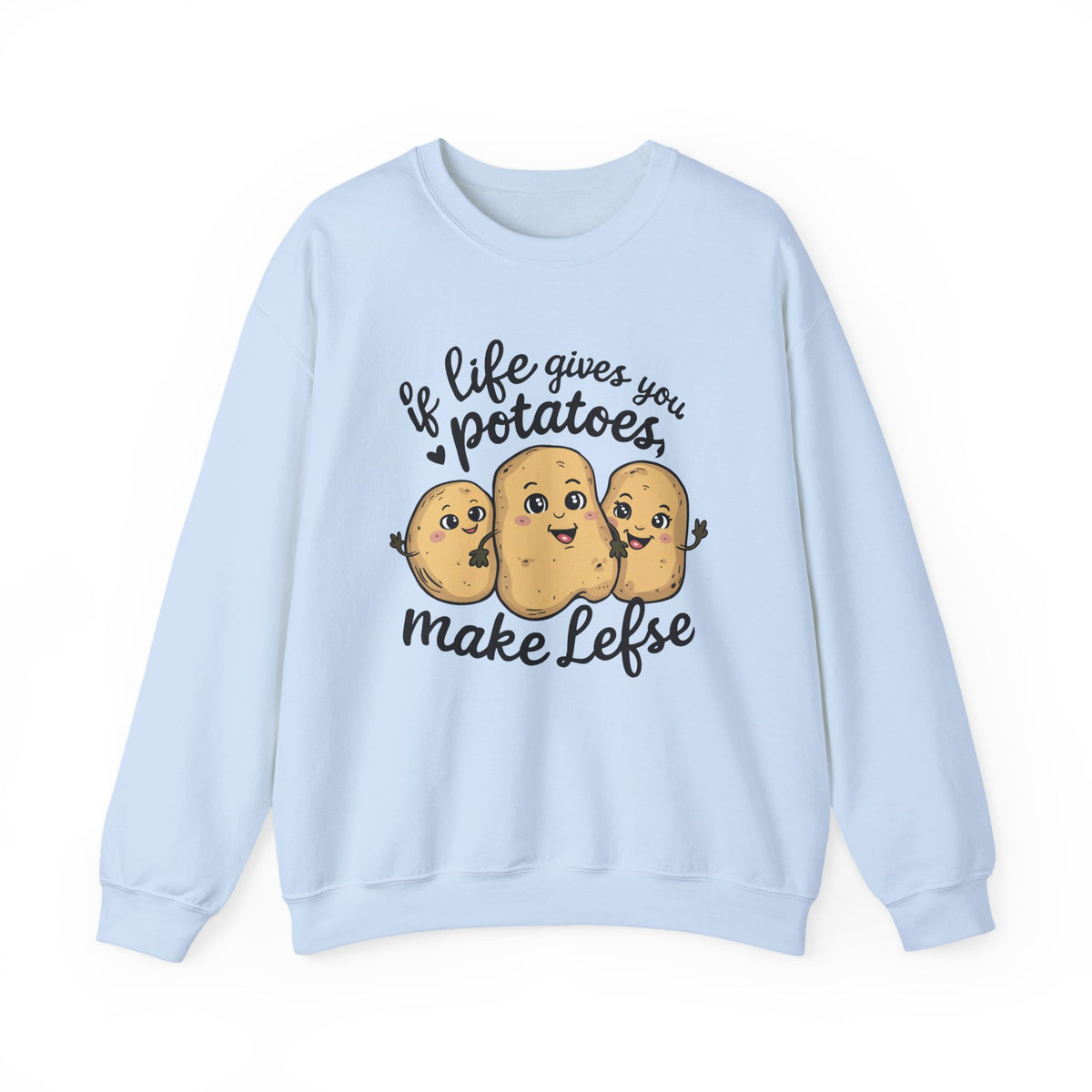 Cute Kawaii Minnesota Baking Sweatshirt | If Life Gives You Potatoes Make Lefse Shirt | Nordic Baking Gift