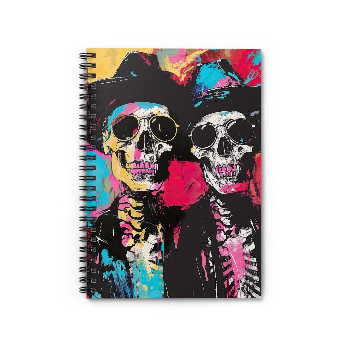 Neon Urban Art Halloween Journal | Expressionist Art Spiral Notebook | Halloween Gift