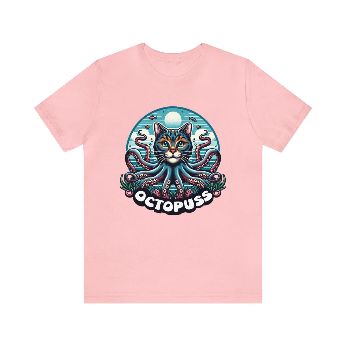 Octopuss Beach Bum Funny Cat Octopus Shirt | Cat Lover Gift | Beach Bum Shirt | Unisex Jersey T-shirt