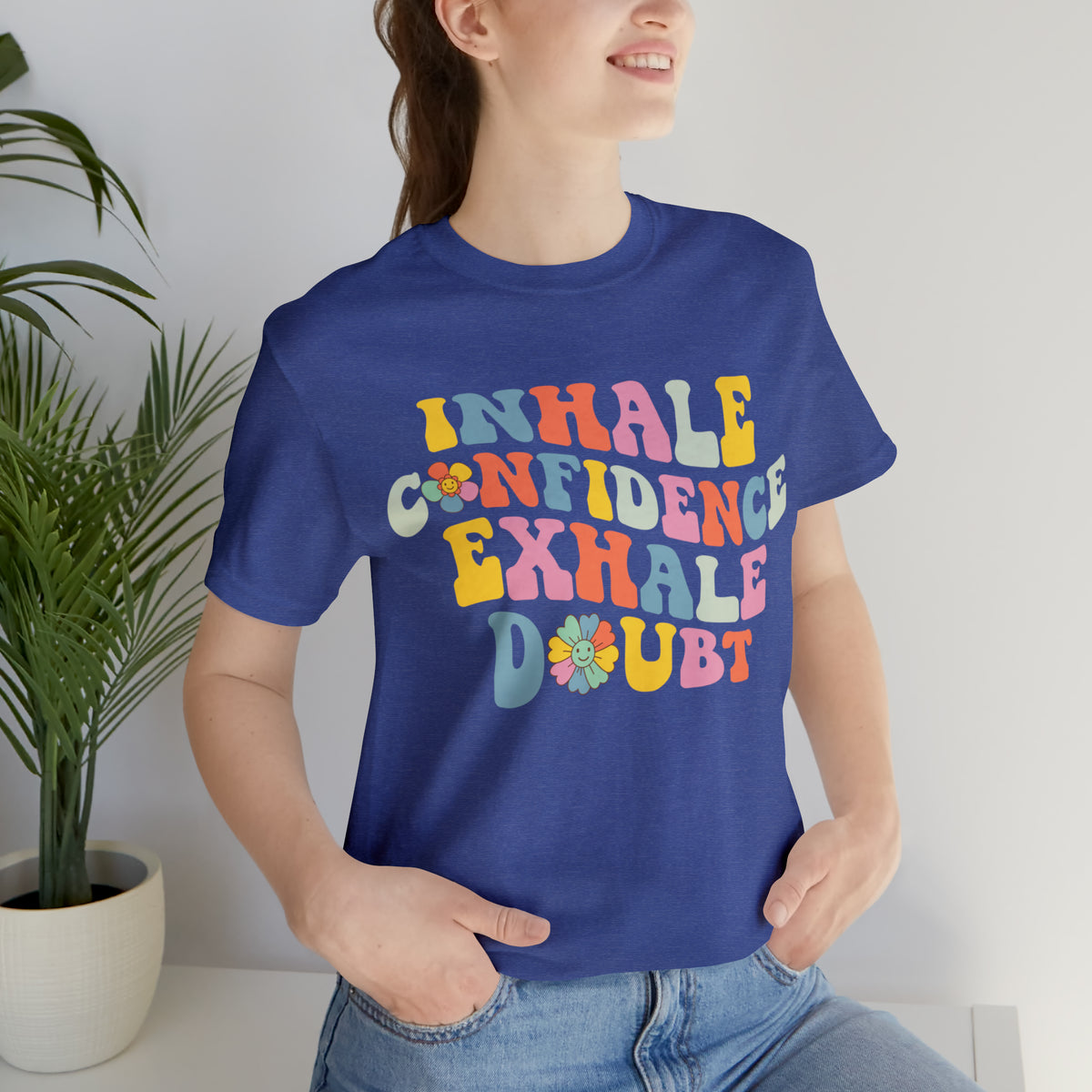 Inhale Exhale Retro School Counselor Shirt | Psychology Shirt | Yoga Meditation Shirt | Unisex Jersey T-shirt