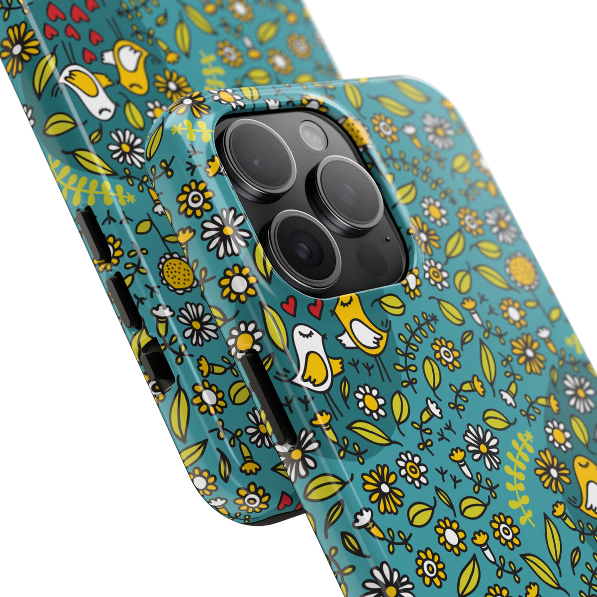 Scandinavian Floral Print iPhone 15Case | iPhone 11 12 13 14 15 | Boho Gift | Tough Phone Case