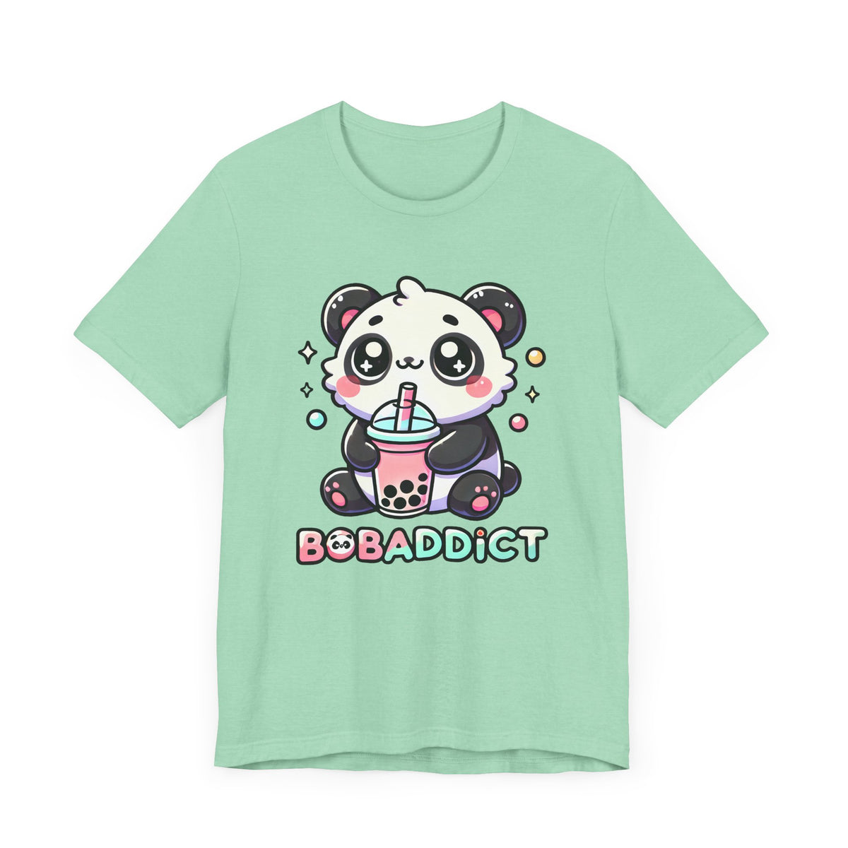 Boba Addict Cute Panda Bear Boba Tea Shirt | Kawaii Boba Shirt | Bubble Tea Lover Shirt  | Unisex Jersey T-shirt