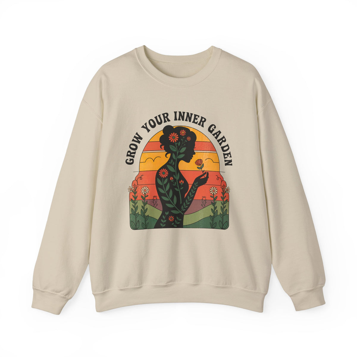 Grow Your Inner Garden Motivational Shirt | Self Care Shirt | Nature Lover Psychologist Gift | Unisex Crewneck Sweatshirt