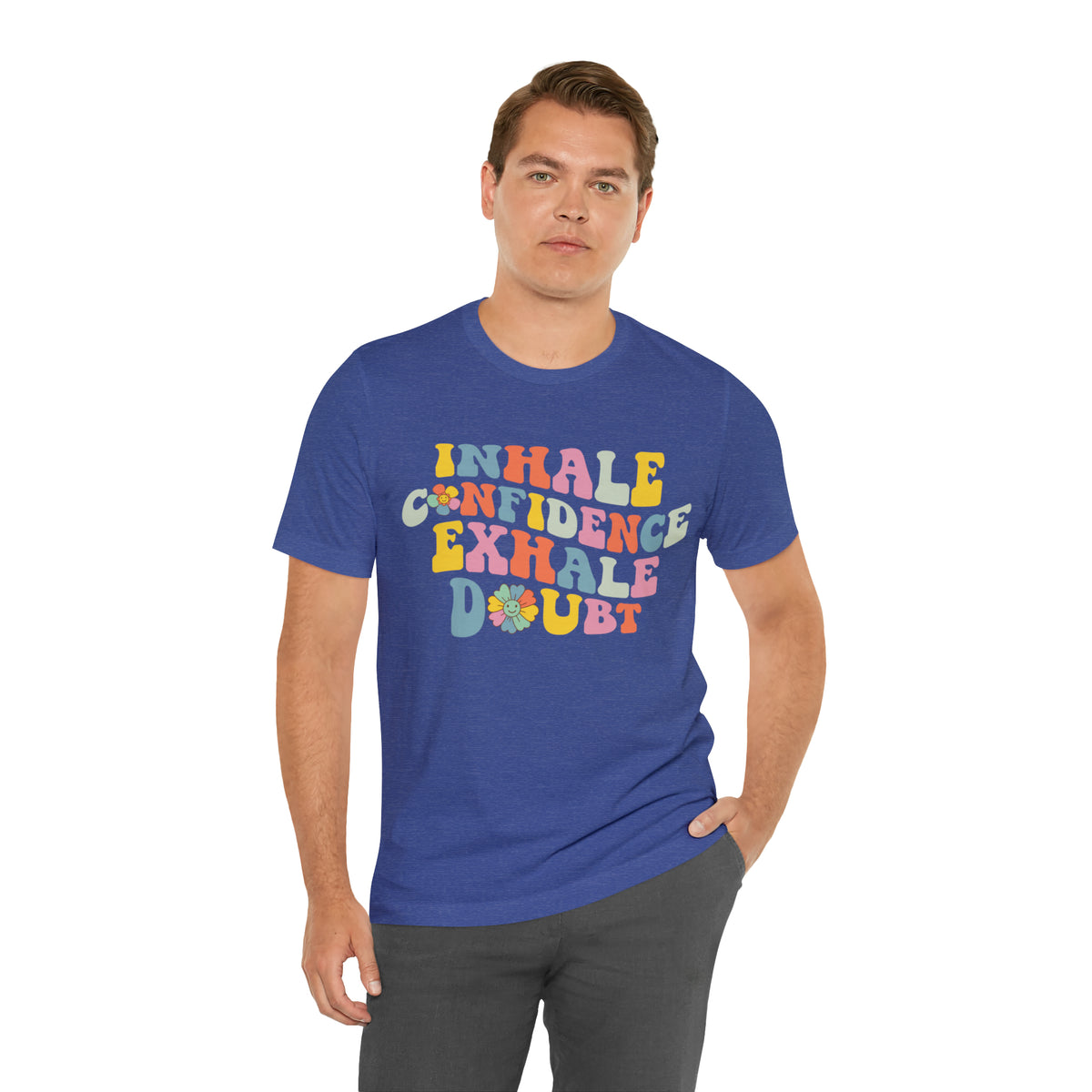 Inhale Exhale Retro School Counselor Shirt | Psychology Shirt | Yoga Meditation Shirt | Unisex Jersey T-shirt