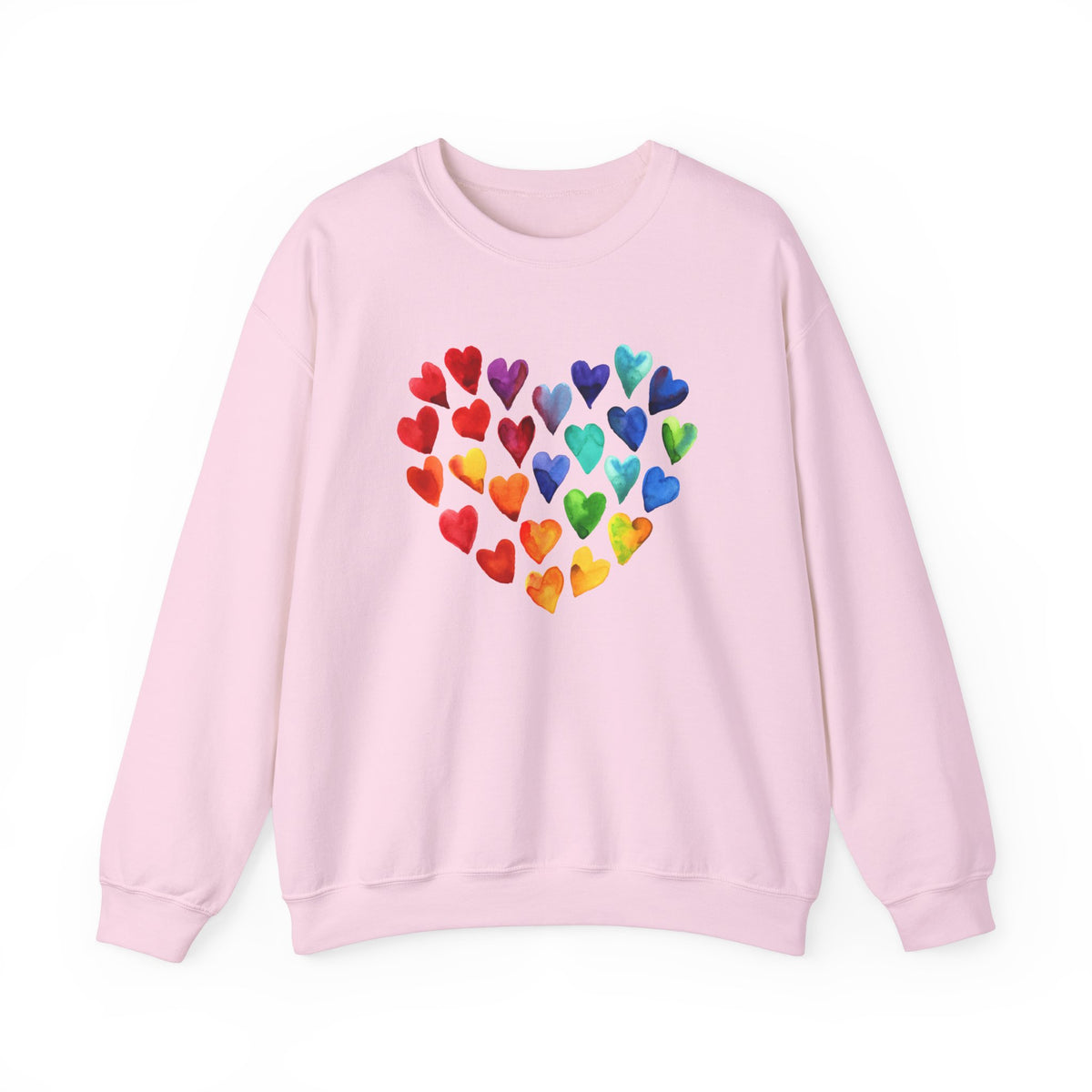 Watercolor Art Hearts Love Sweatshirt | Valentine's Day Gift | Unisex Crewneck Sweatshirt
