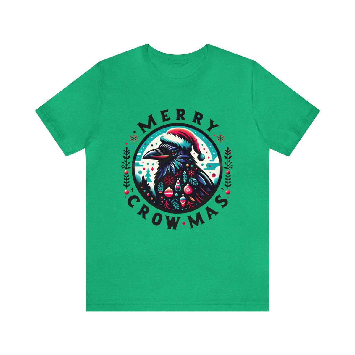 Merry Crow-mas Crow Christmas Shirt | Crow Animal Lover Gift | Christmas Crow | Unisex Jersey T-shirt
