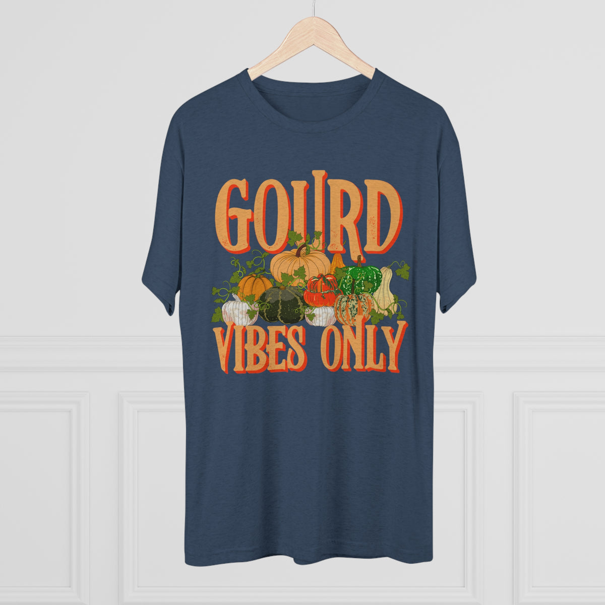 Gourd Vibes Only Fall Vibes Pumpkin Shirt | Thanksgiving Shirt | Unisex Tri-Blend Crew Tee