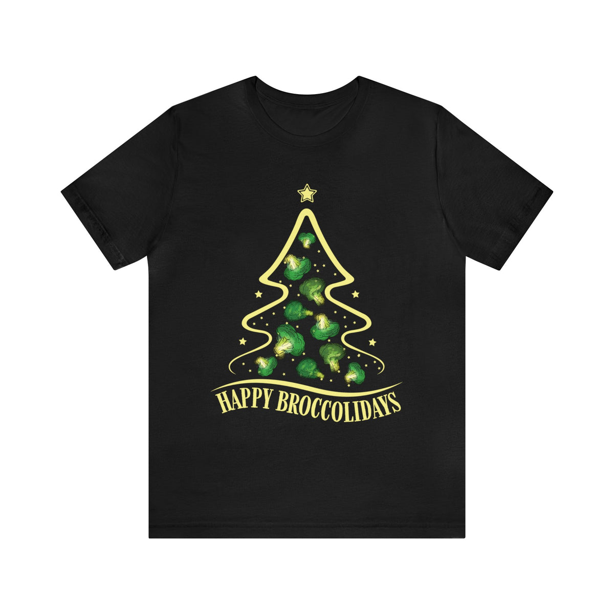 Happy Holiday Broccoli  Christmas Tree Shirt | Funny Broccoli Lover Vegan Gift | Unisex Jersey T-shirt