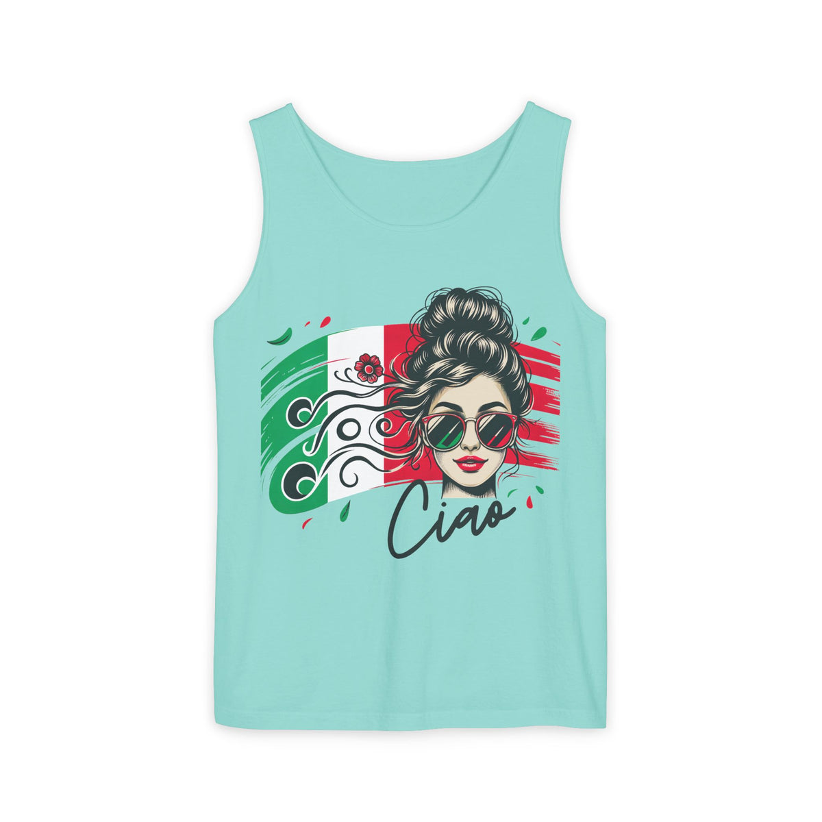 Ciao Italia Italian Girl Garment-Dyed Shirt | Italy Travel Lover Tank Top