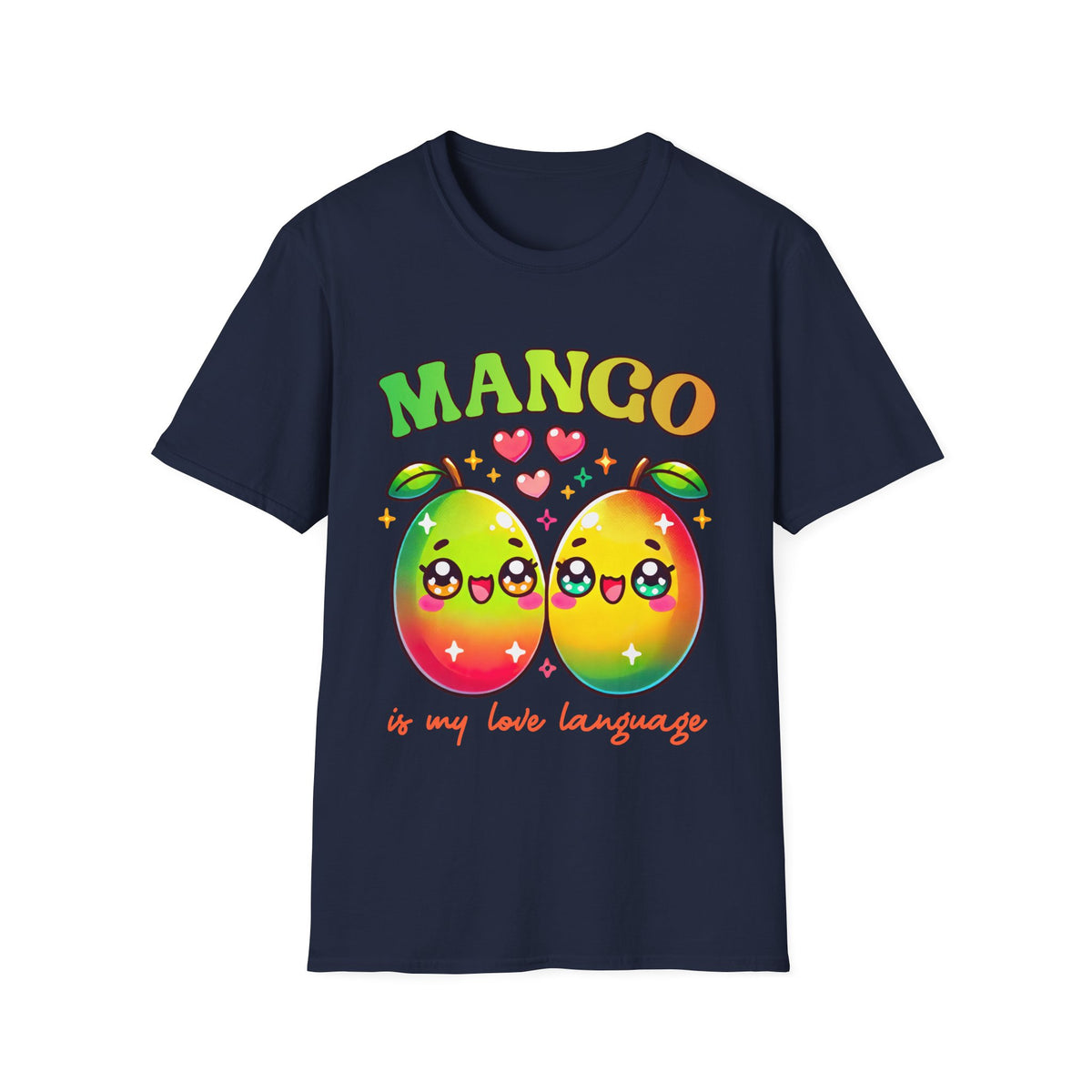 Mango Is My Love Language Kawaii Fruit Shirt | Cute Kawaii Valentine Shirt | Funny Mango Gift | Unisex Soft Style T-Shirt
