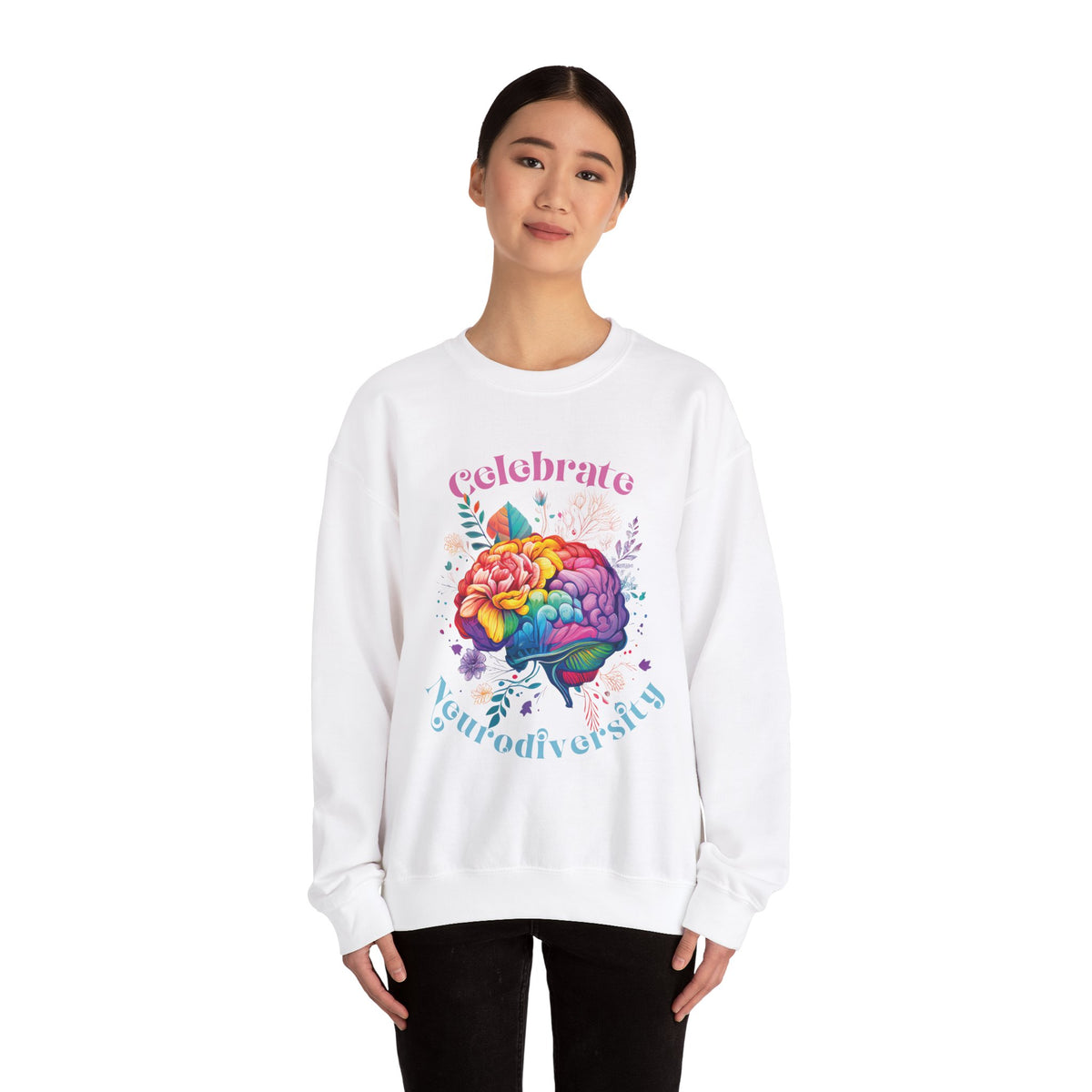 Celebrate Neurodiversity Shirt | Autism Shirt | Autism Awareness Shirt | Inclusion Shirt | Brain Art | Unisex Crewneck Sweatshirt
