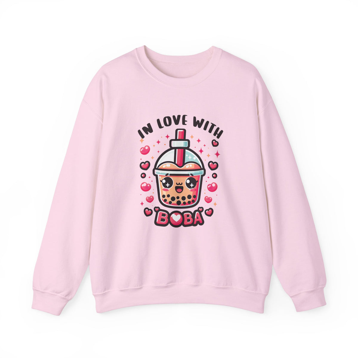 In Love With Boba Tea Lover Kawaii Shirt |  Cute Kawaii Valentine's Day Gift for Her | Unisex Crewneck Sweatshirt