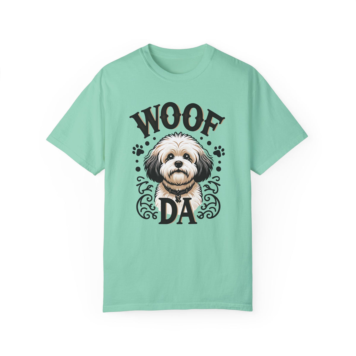 Woof Da Minnesota Dog Lover Shirt | Bichon Frisé Spaniel  Mix | Uff Da Norwegian Gift | Unisex Garment-Dyed T-shirt