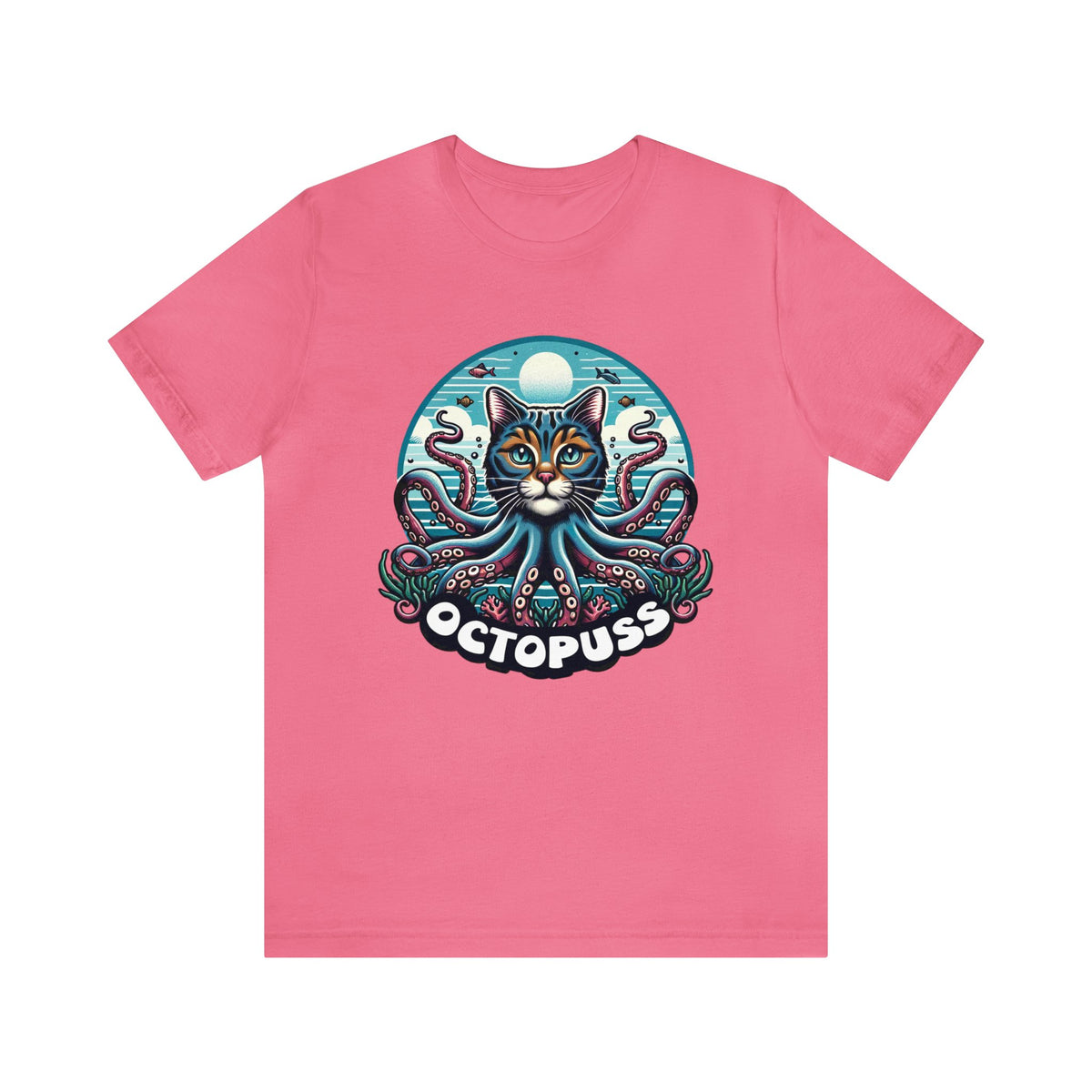 Octopuss Beach Bum Funny Cat Octopus Shirt | Cat Lover Gift | Beach Bum Shirt | Unisex Jersey T-shirt