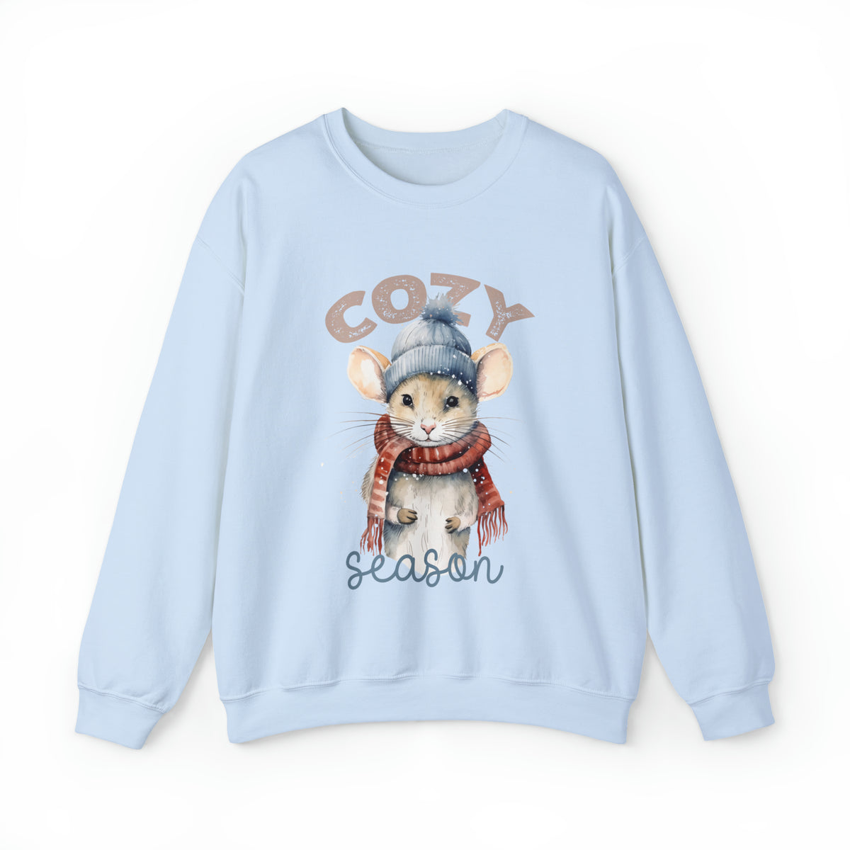Cozy Season Cute Mouse Shirt | Cold Winter Scarf Shirt | Nature Lover Gift |  Unisex Crewneck Sweatshirt