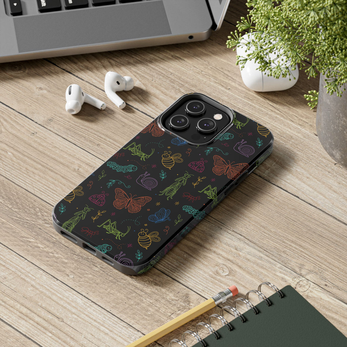 Pollinator Parade Tough Phone Case | Colorful Garden Insects Butterflies Case for iPhone & Samsung