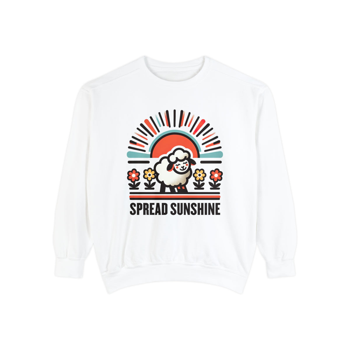Spread Sunshine Cute Sheep Shirt | California Sunshine shirt | Nature Lover Gift | Unisex Garment-Dyed Sweatshirt