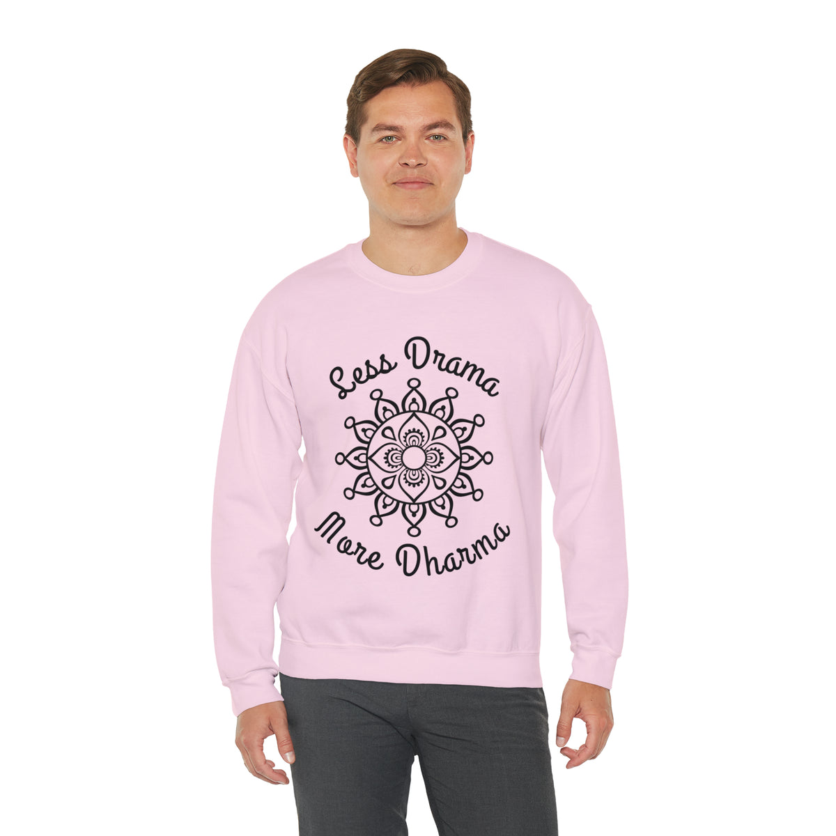 Less Drama More Dharma Funny Yoga Shirt | Yoga Lover Meditation Gift | Unisex Crewneck Sweatshirt