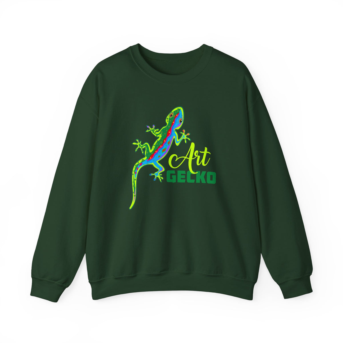 Gecko Lizard Neon Line Art Tropical Shirt | Art Nature Gift | Unisex Crewneck Sweatshirt