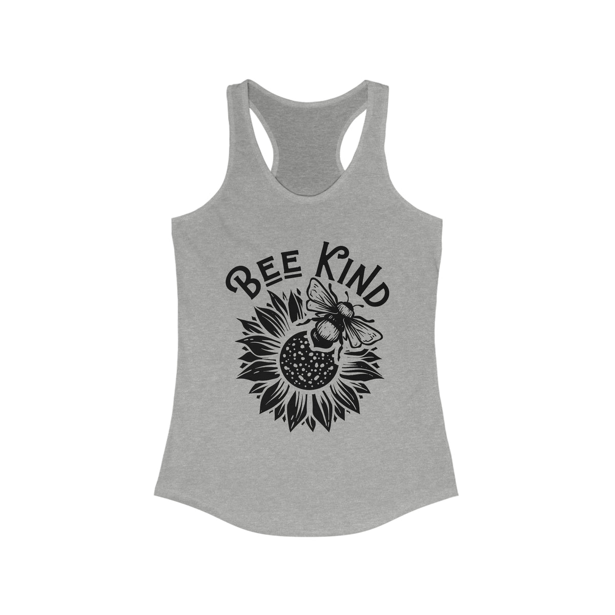 Be Kind Cute Bee Shirt | Bee Kind Sunflower Shirt | Nature Lover Gift for Her | Kindness Shirt | Women's Slim Fit Racerback Tank
