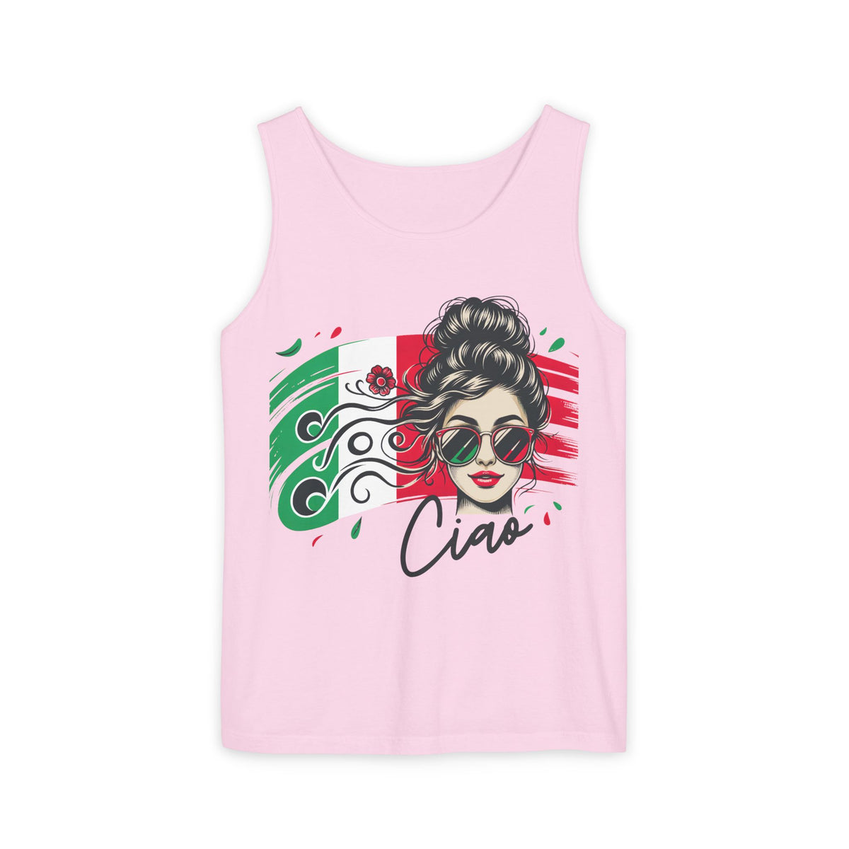 Ciao Italia Italian Girl Garment-Dyed Shirt | Italy Travel Lover Tank Top