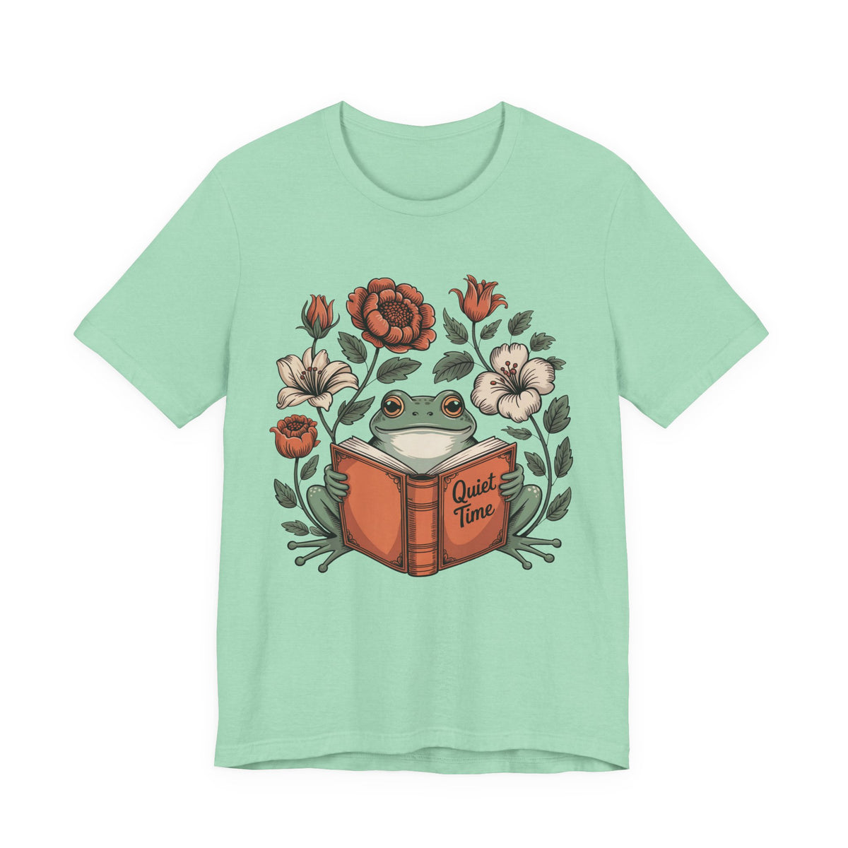 Cute Frog Bookish Shirt | William Morris Boho Reading Shirt | Unisex Jersey T-shirt