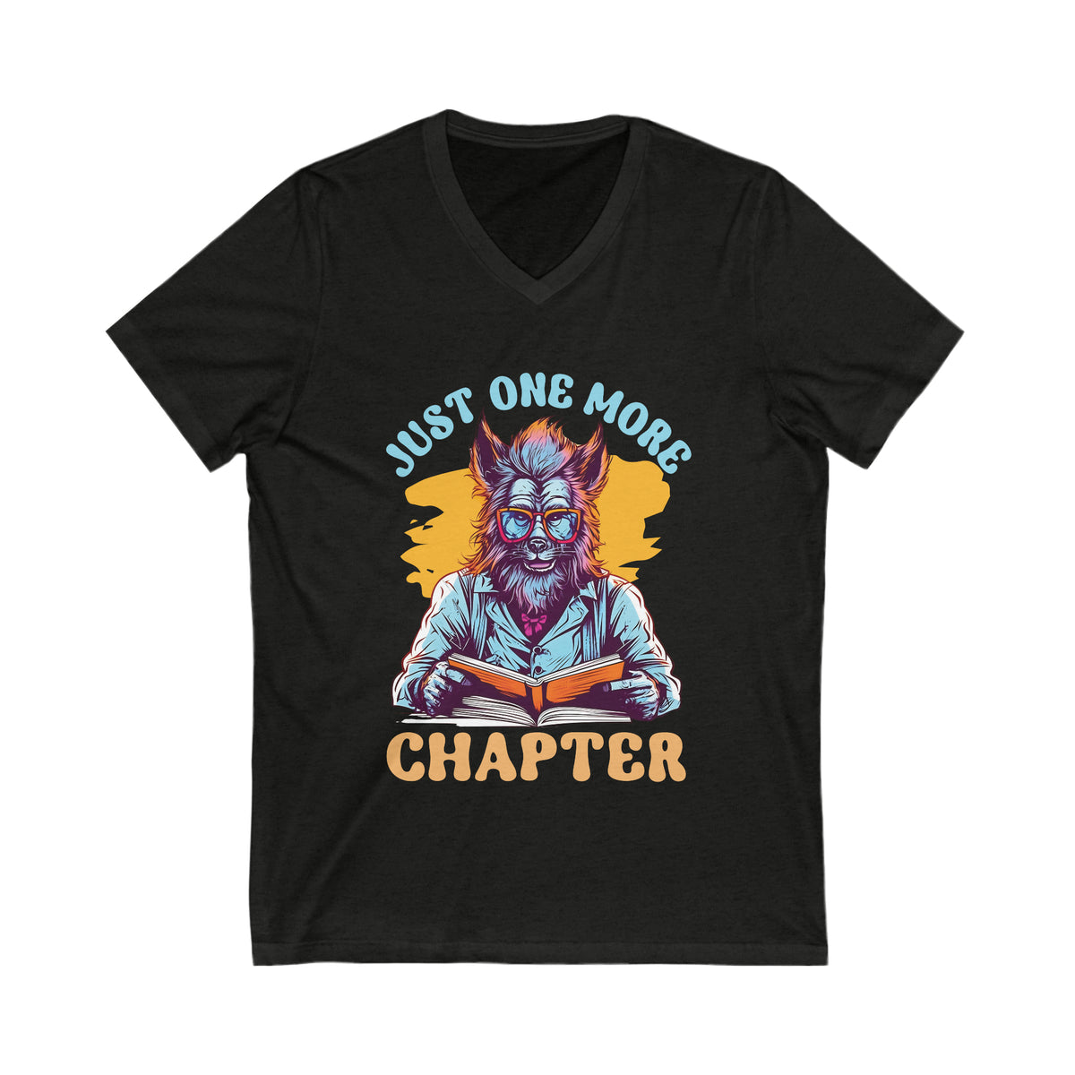 Just One More Chapter Werewolf Shirt | Halloween Book Shirt | Book Lover shirt | Book Lover Gift | Unisex Jersey V-neck T-shirt