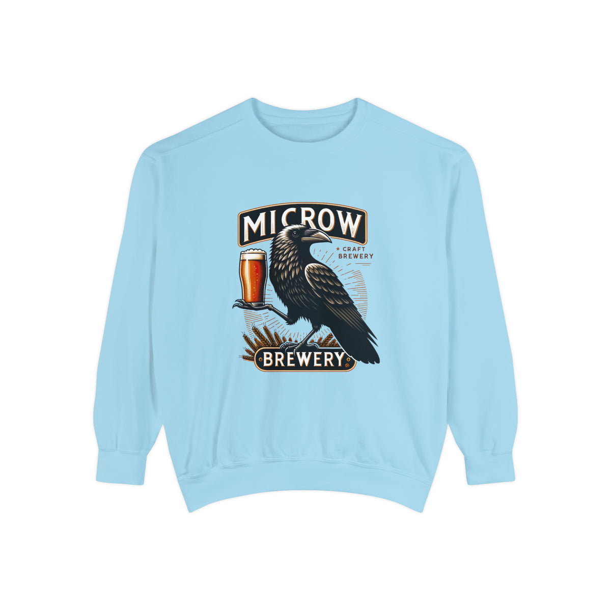 Funny Beer Sweatshirt | Retro Crow Shirt | Bird Lover Gift | Microbrewery Craft Beer Shirt | Comfort Colors Unisex Garment-Dyed Sweatshirt