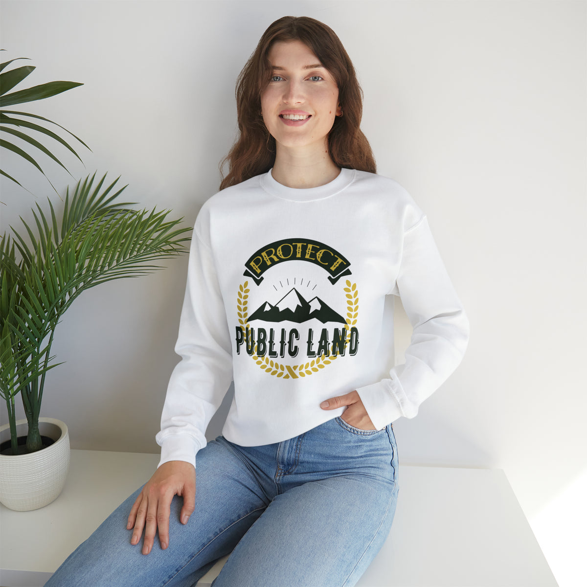 Protect Public Land National Parks Shirt | Camping Gift | Unisex Heavy Blend Crewneck Sweatshirt