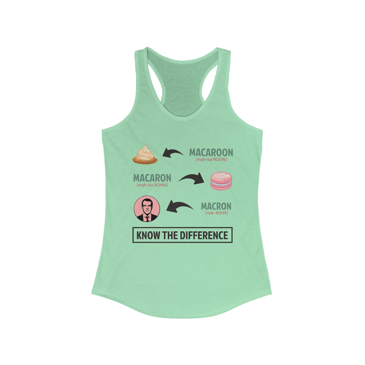 Macaron Macaroon Macron Funny Shirt | Cookie Baking Gift | Women's Ideal Racerback Tank