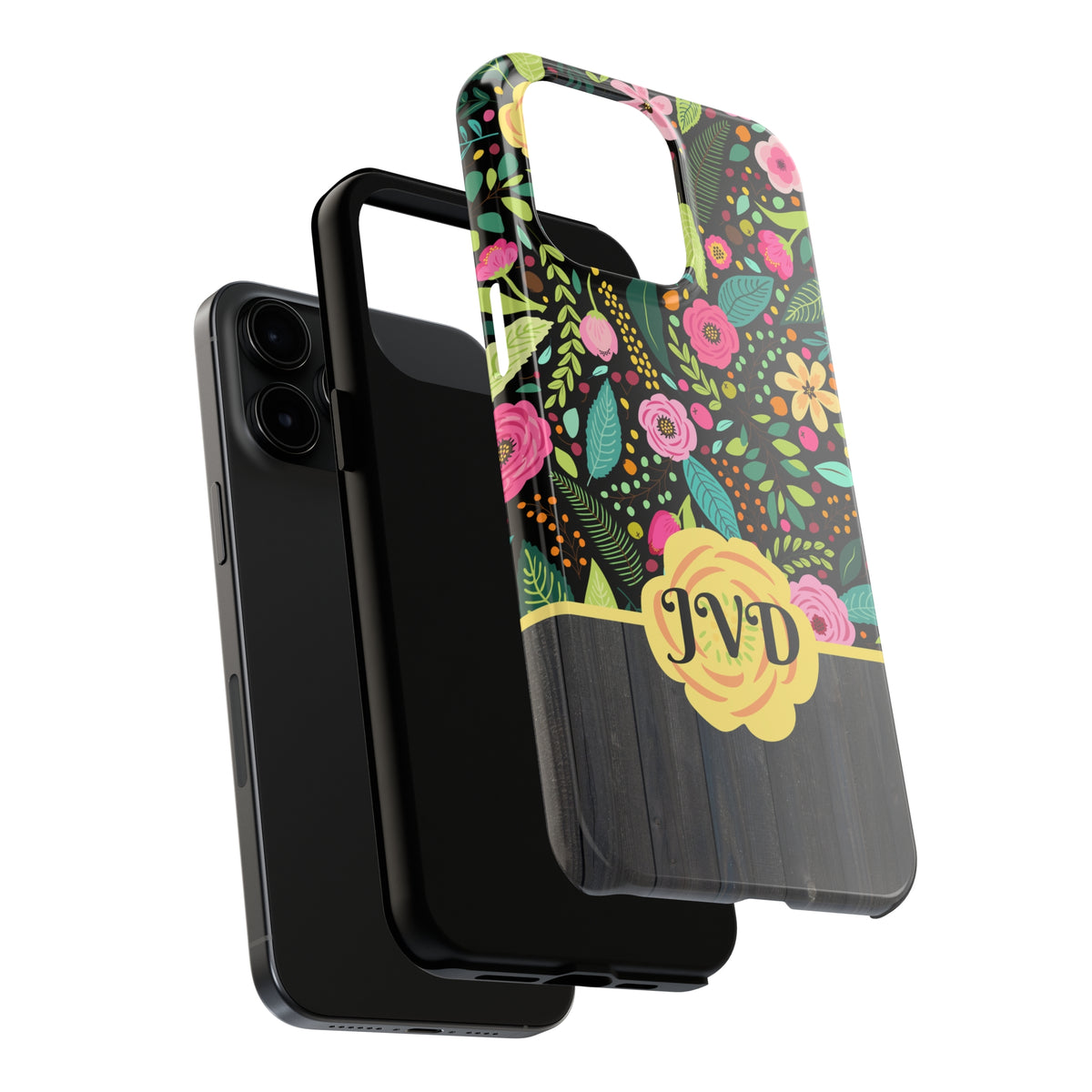 Roses Monogram iPhone Case 15 14 13 12 11 | Personalized Gift |  Gardener Gift | Tough Phone Case