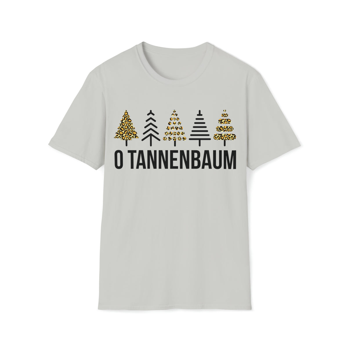 Tannenbaum Leopard Print Christmas Tree Shirt | German Christmas Gift | Unisex Softstyle T-Shirt