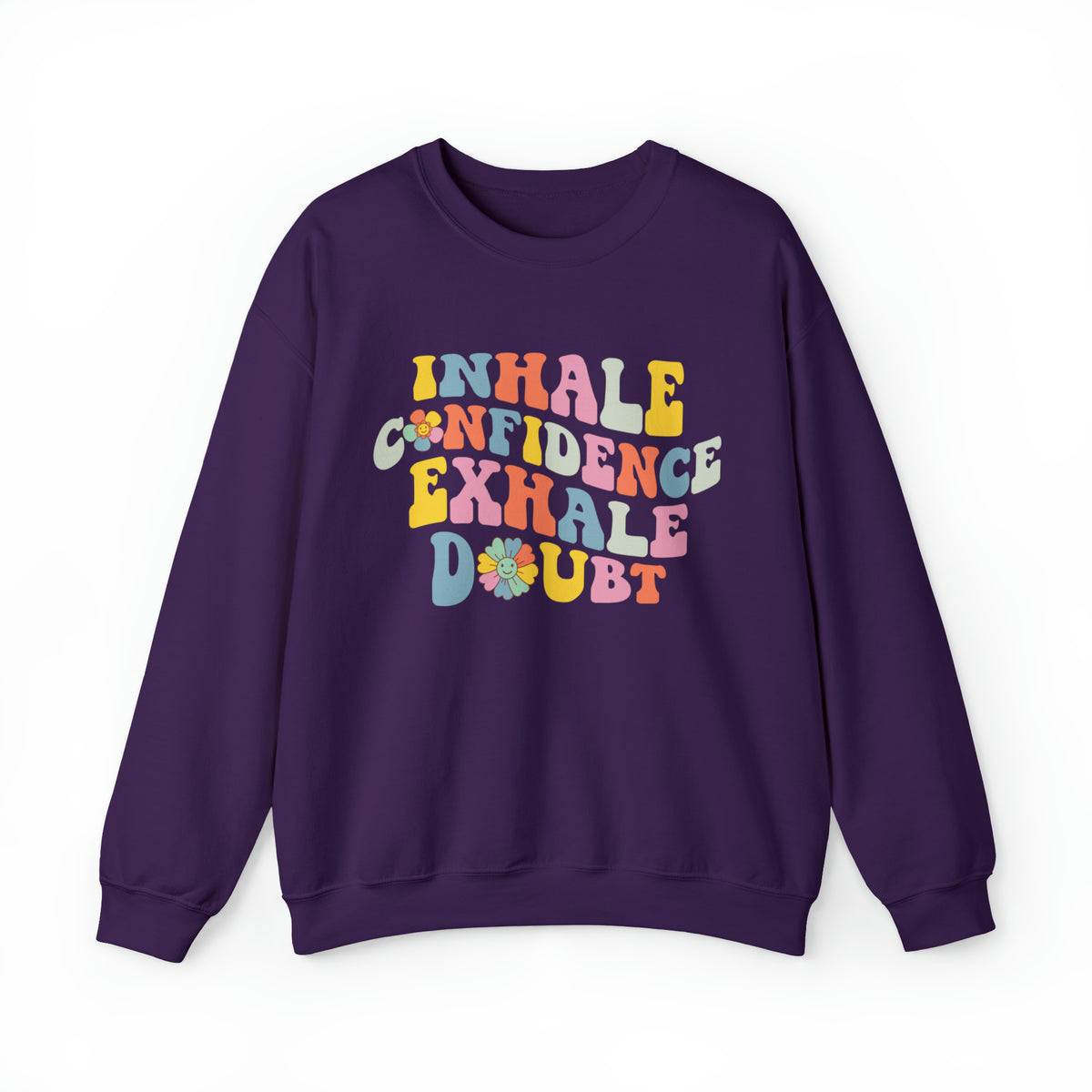 Inhale Exhale School Counselor Sweatshirt | Retro Psychology Shirt | Yoga Meditation Shirt | Unisex Crewneck Sweatshirt