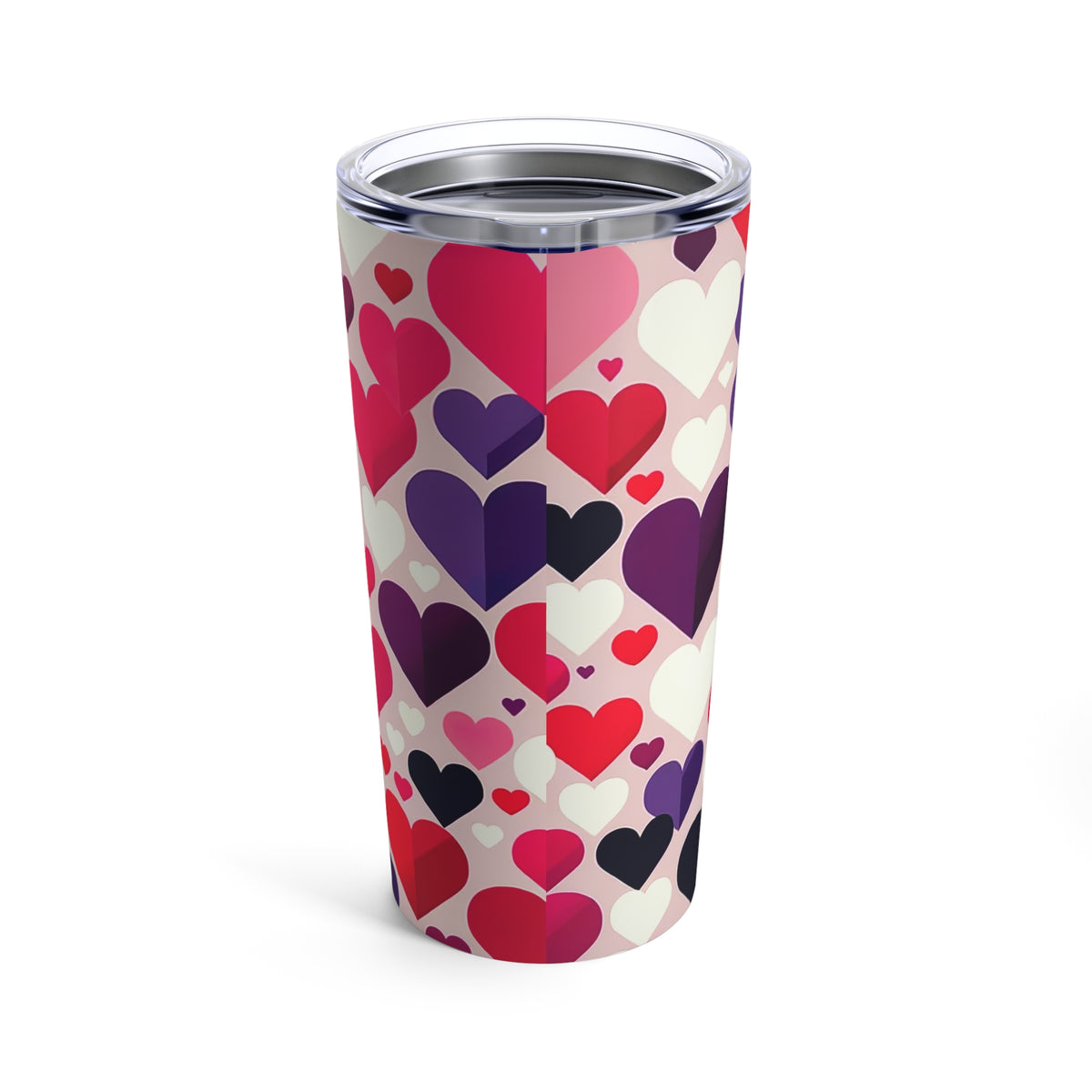 Cute Valentine 20 oz Tumbler  | Valentine Hearts Skinny Tumbler | Valentine Gift for Her | Stainless Steel Insulated Travel Tumbler