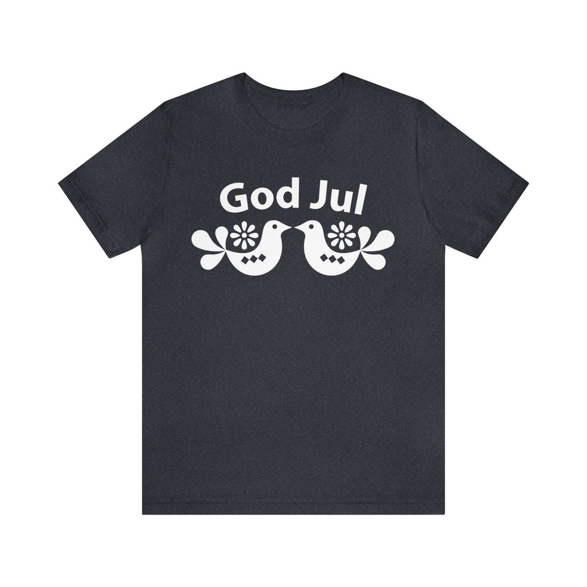 God Jul Swedish Christmas Folk Art Shirt | Nordic Scandi Christmas Gift |  Unisex Jersey T-shirt
