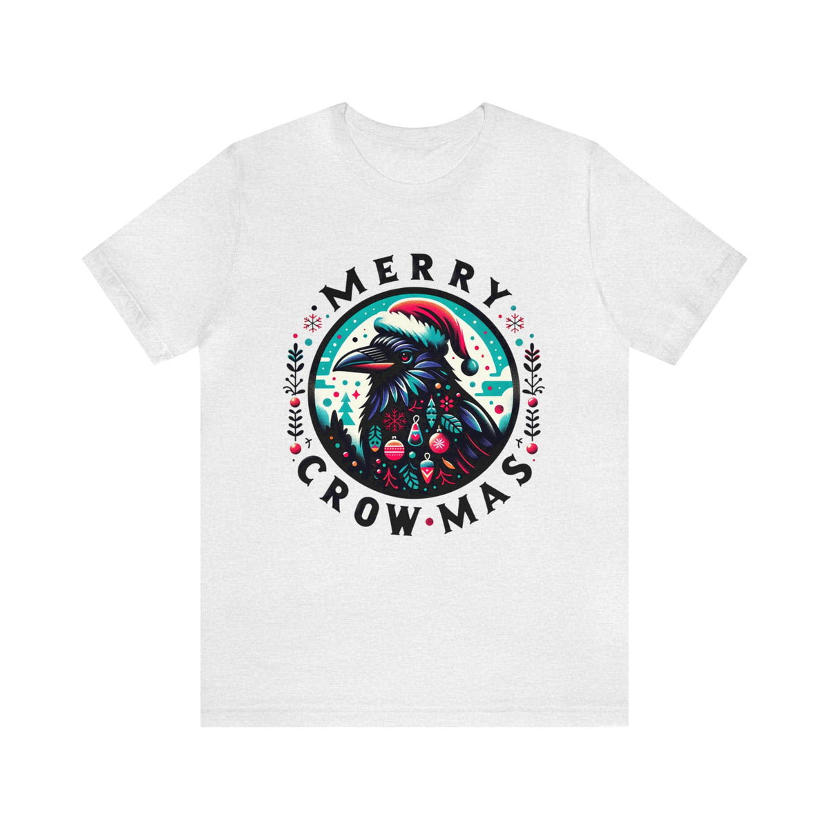 Merry Crow-mas Crow Christmas Shirt | Crow Animal Lover Gift | Christmas Crow | Unisex Jersey T-shirt