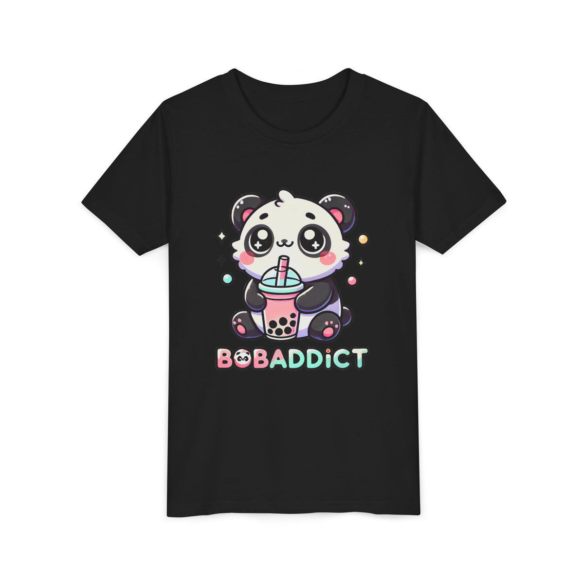 Boba Addict Cute Panda Bear Boba Tea Shirt | Kawaii Boba Shirt | Bubble Tea Lover Shirt | Youth Jersey T-shirt