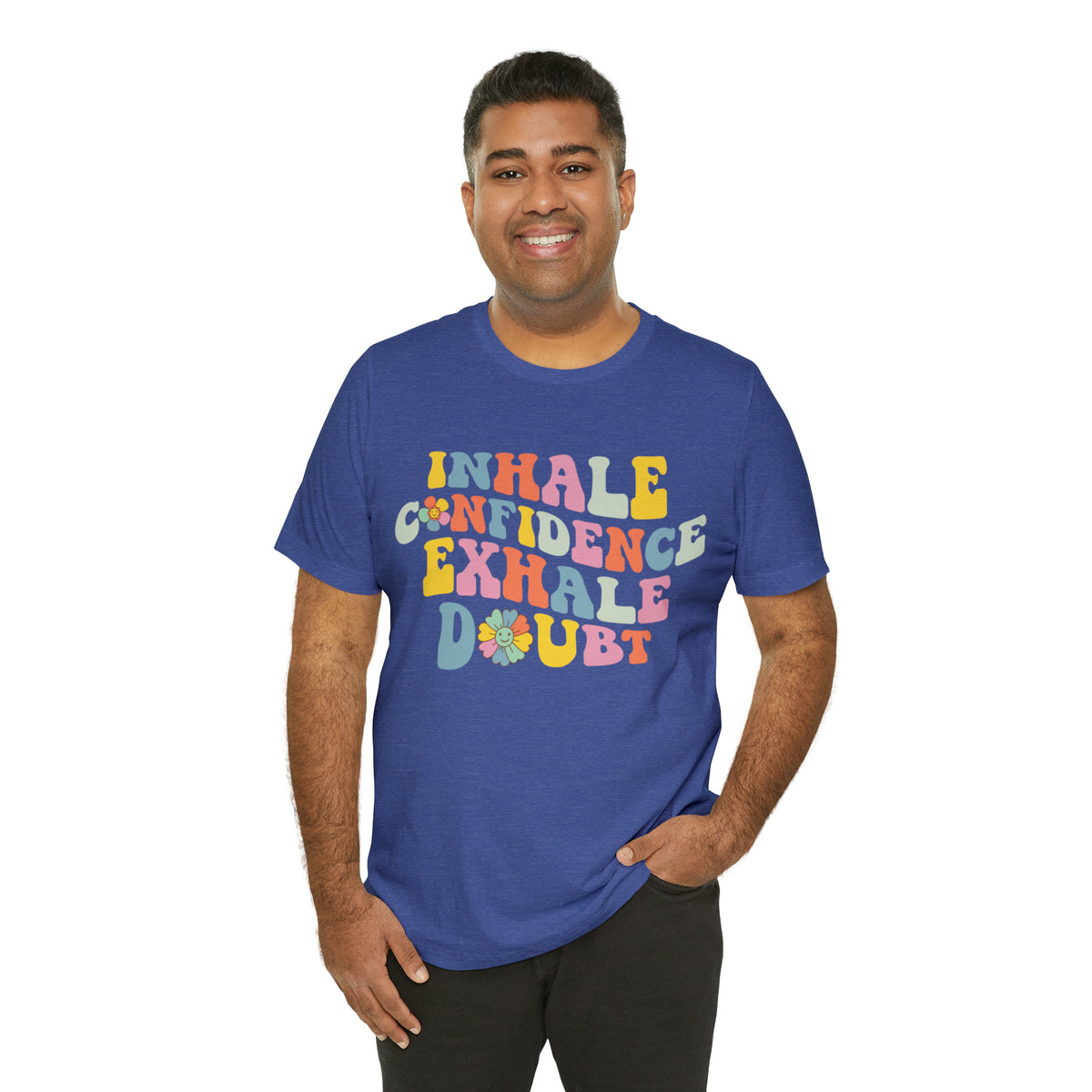 Inhale Exhale Retro School Counselor Shirt | Psychology Shirt | Yoga Meditation Shirt | Unisex Jersey T-shirt