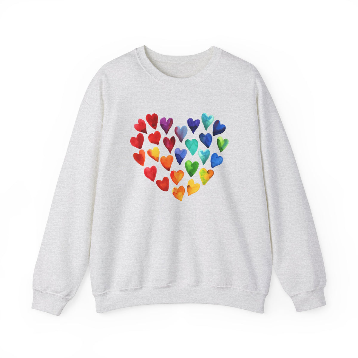 Watercolor Art Hearts Love Sweatshirt | Valentine's Day Gift | Unisex Crewneck Sweatshirt